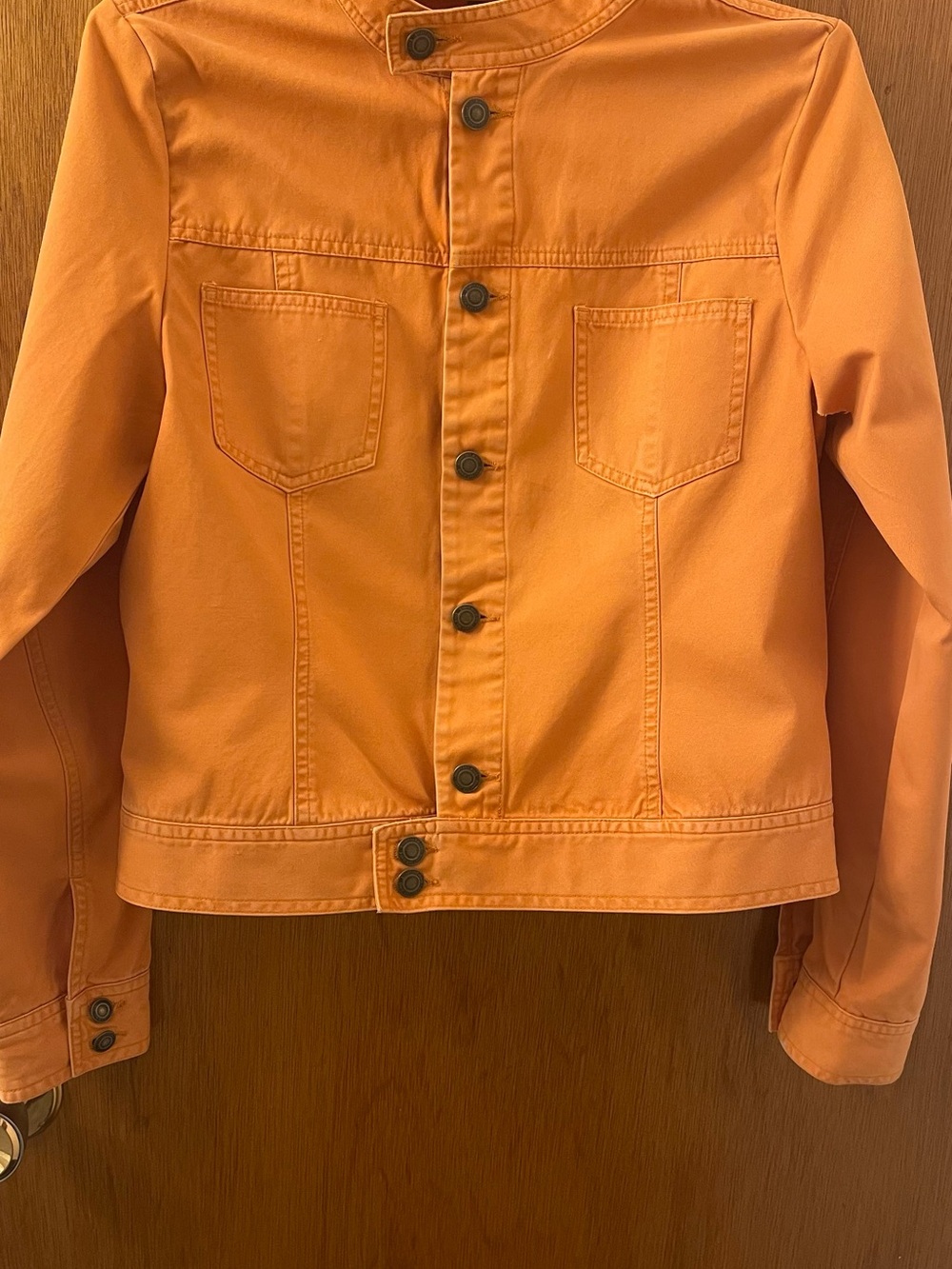 Smart Set Orange Button-Front Jean Jacket
